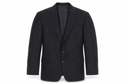 Alpha Plus Mens Grey Striped Wool Jacket Suit Jacket Size 46 Regular
