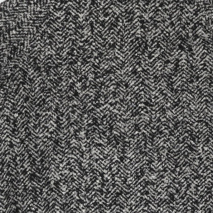 Marvin Richards Womens Black Herringbone Pea Coat Coat Size L Button - Ribbed Knit Sleeve Thumhole
