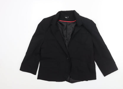 ASOS Womens Black Polyester Jacket Suit Jacket Size 12