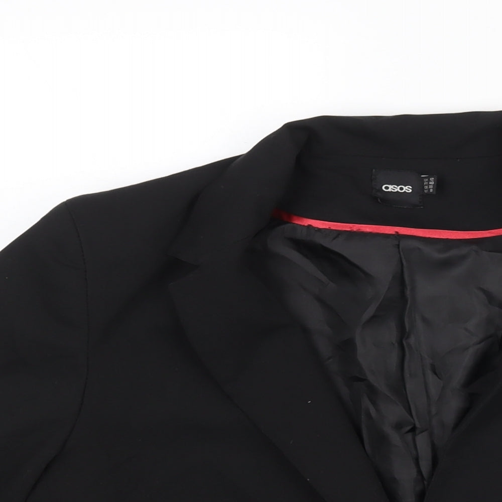 ASOS Womens Black Polyester Jacket Suit Jacket Size 12