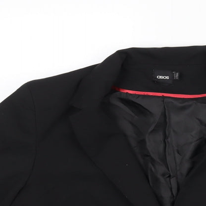 ASOS Womens Black Polyester Jacket Suit Jacket Size 12