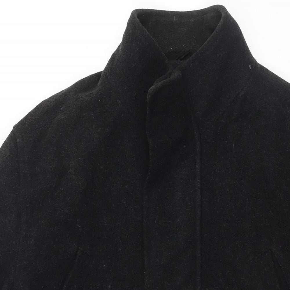 Mens UK Size M Butler & Webb Black Pea Coat