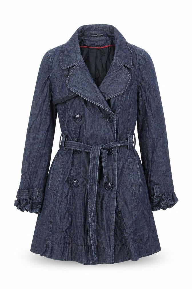 Womens UK Size 12 New Look Blue Trench Coat