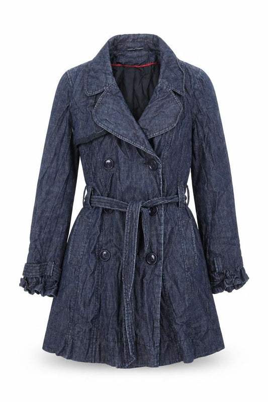 Womens UK Size 12 New Look Blue Trench Coat