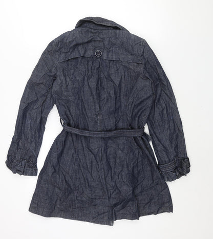 Womens UK Size 12 New Look Blue Trench Coat