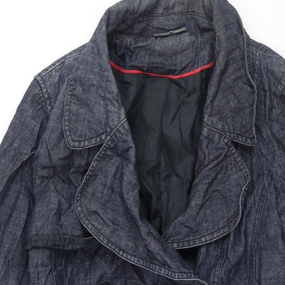 Womens UK Size 12 New Look Blue Trench Coat