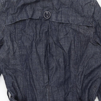 Womens UK Size 12 New Look Blue Trench Coat