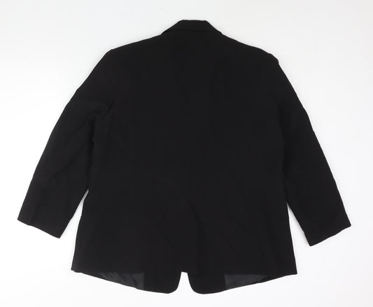M&Co Womens Black Polyester Jacket Suit Jacket Size 18