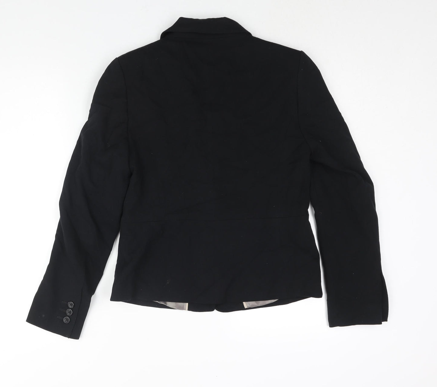 Marks and Womens Black Polyester Jacket Suit Jacket Size 10