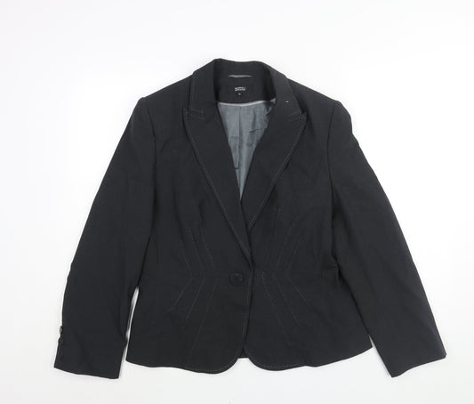 Marks and Spencer Womens Grey Polyester Jacket Suit Jacket Size 16 - Stitch Detail