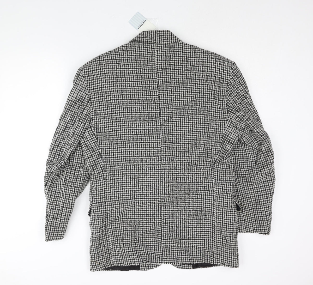 Tom Salto Mens Grey Houndstooth Wool Jacket Suit Jacket Size 38 Regular