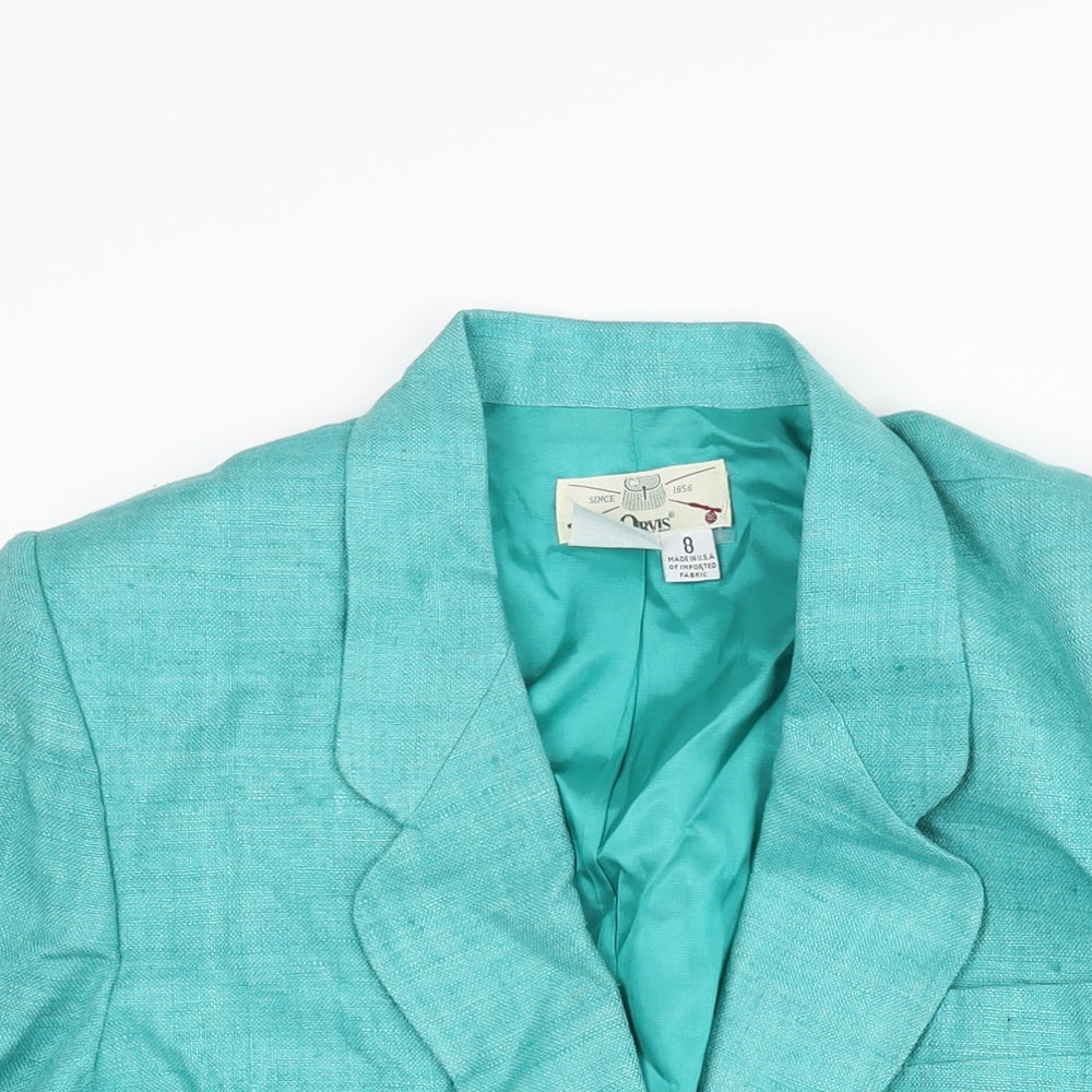 Orvis Womens Blue Jacket Blazer Size 8 Button