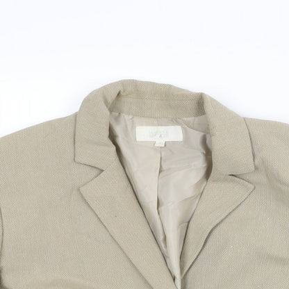 Marks and Spencer Womens Beige Jacket Blazer Size 16 Button