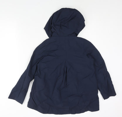 Mango Girls Blue Trench Coat Coat Size 10 Years Button - Hooded