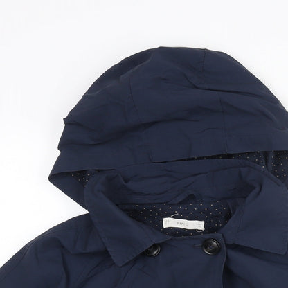 Mango Girls Blue Trench Coat Coat Size 10 Years Button - Hooded