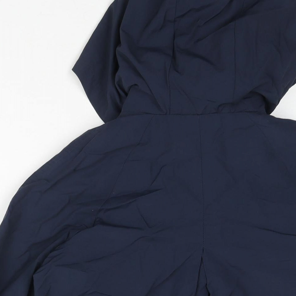 Mango Girls Blue Trench Coat Coat Size 10 Years Button - Hooded
