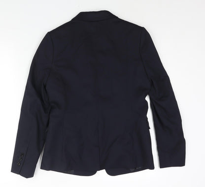 NEXT Womens Blue Polyester Jacket Suit Jacket Size 10