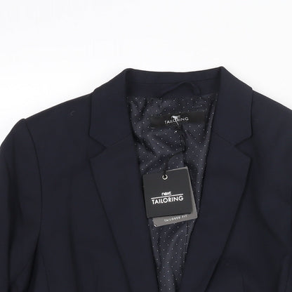 NEXT Womens Blue Polyester Jacket Suit Jacket Size 10