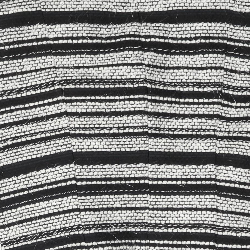 M&Co Womens Black Striped Jacket Size 14 Zip - Tassle Detail