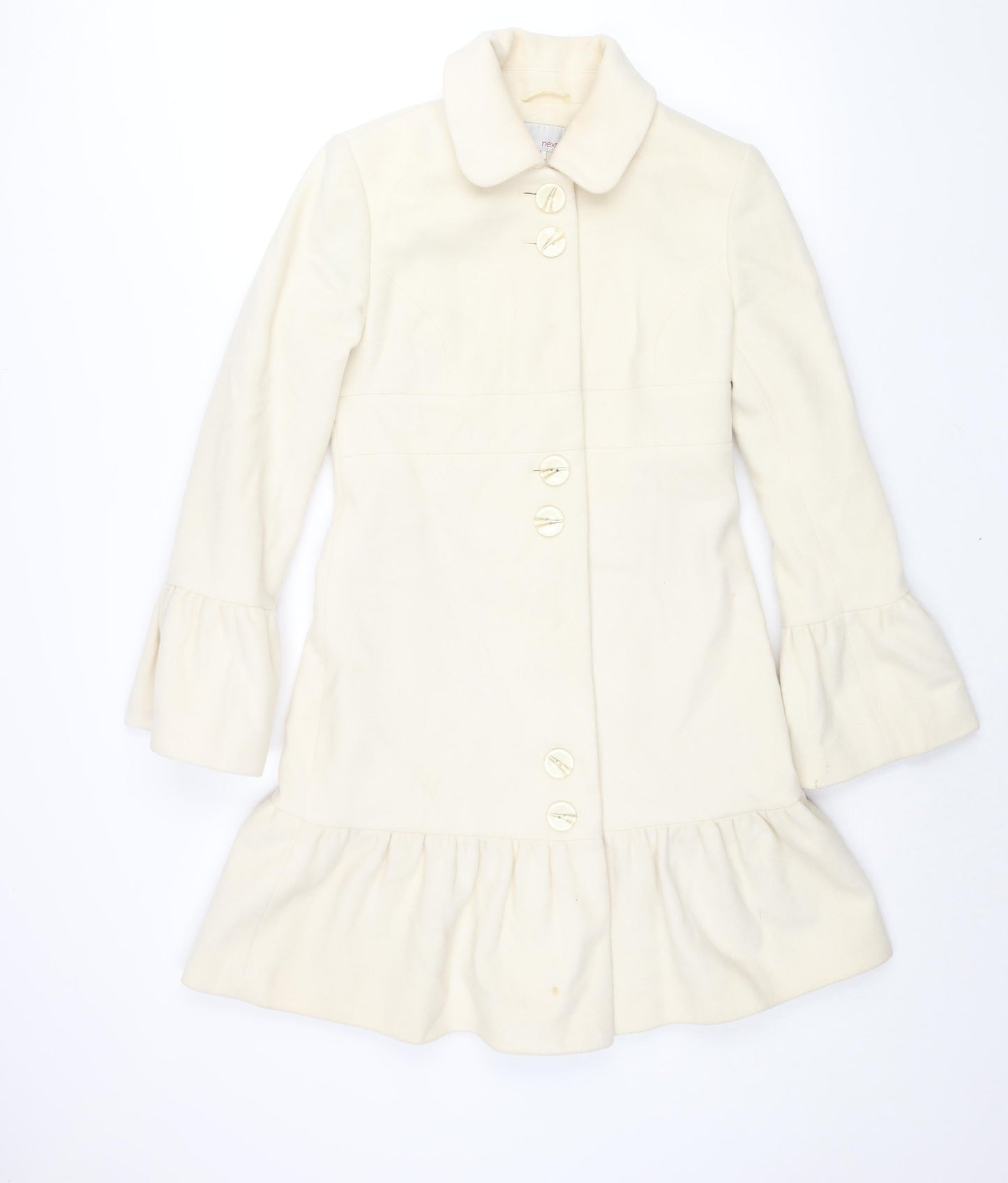 Womens UK Size 8 NEXT Ivory Overcoat