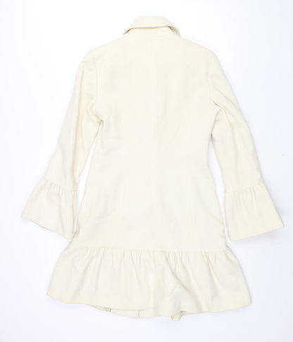 Womens UK Size 8 NEXT Ivory Overcoat