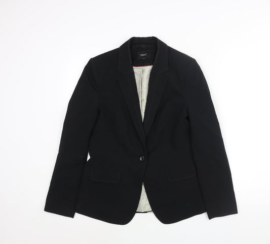 NEXT Womens Black Polyester Jacket Suit Jacket Size 10