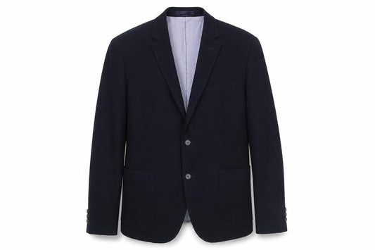 Mens UK Size L B&W Regular Blue Suit Jacket