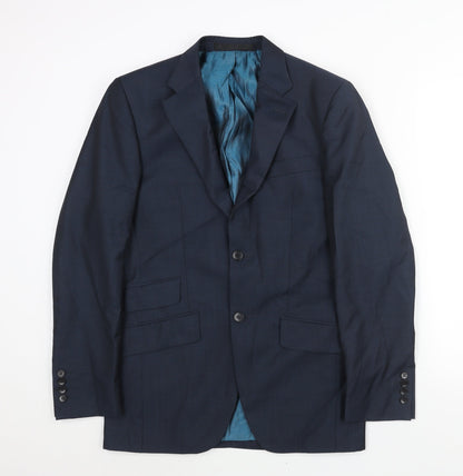 Autograph Mens Blue Polyester Jacket Suit Jacket Size 36 Regular