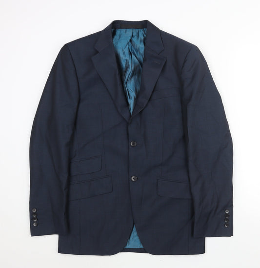Autograph Mens Blue Polyester Jacket Suit Jacket Size 36 Regular