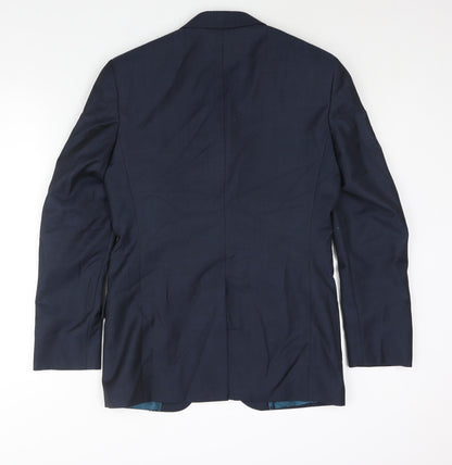 Autograph Mens Blue Polyester Jacket Suit Jacket Size 36 Regular
