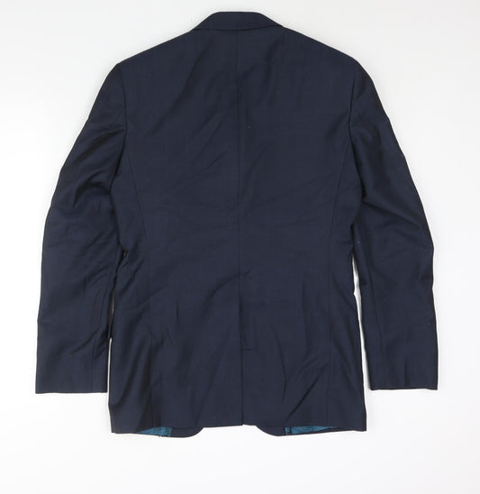 Autograph Mens Blue Polyester Jacket Suit Jacket Size 36 Regular