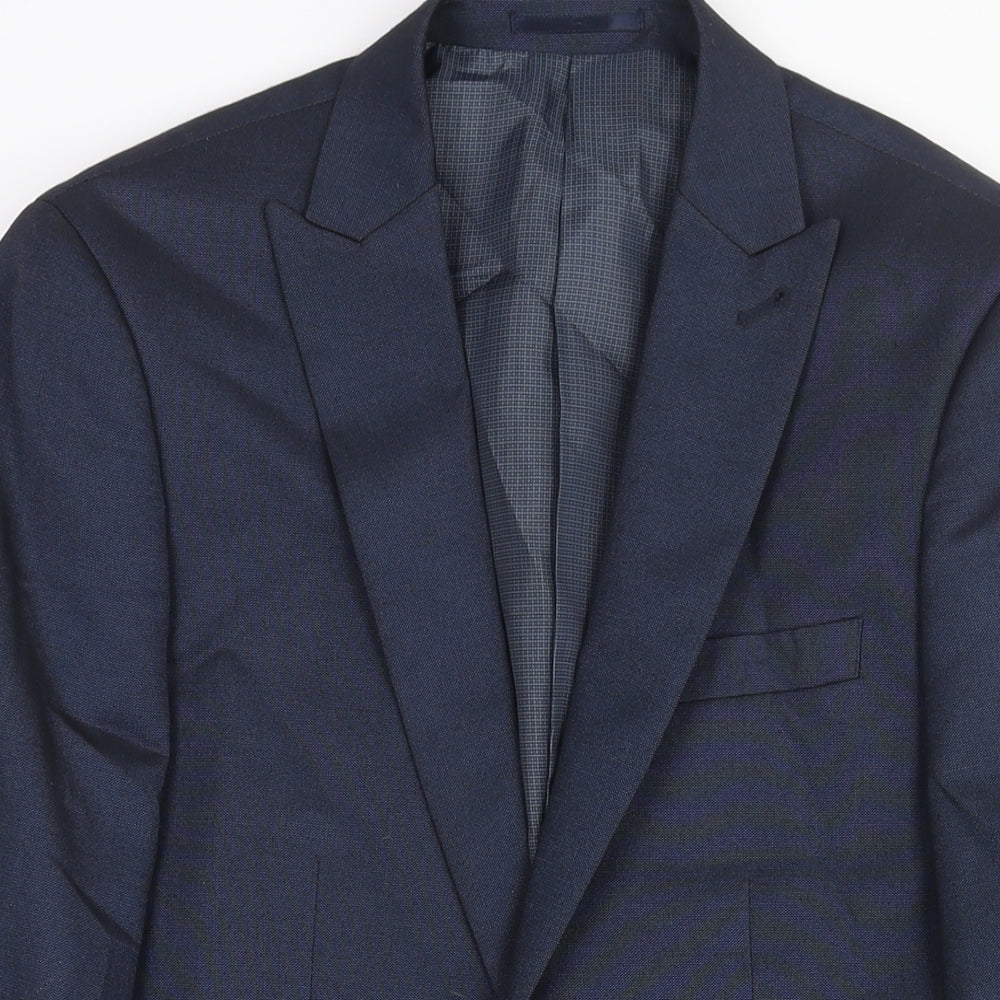 NEXT Mens Blue Polyester Jacket Suit Jacket Size 36 Regular