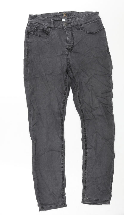 MAC Womens Grey Cotton Skinny Jeans Size 36 in L32 in Regular Zip