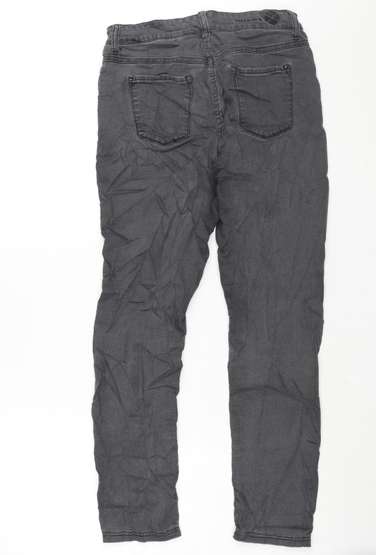 MAC Womens Grey Cotton Skinny Jeans Size 36 in L32 in Regular Zip