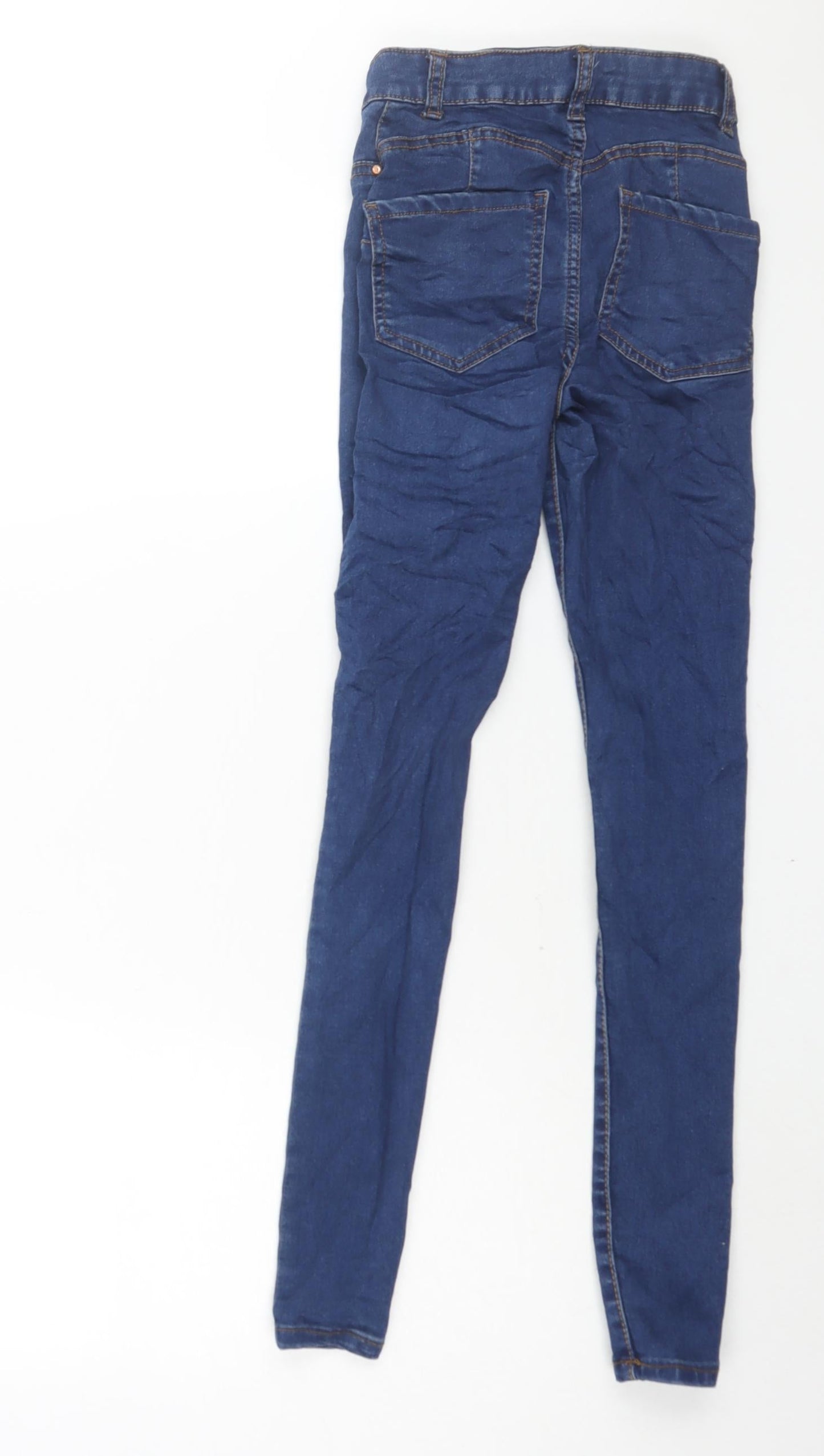 Denim & Co. Womens Blue Cotton Skinny Jeans Size 4 L28 in Regular Zip