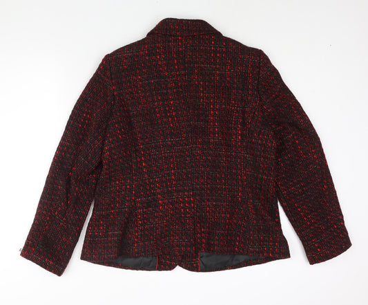 Per Una Womens Red Pea Coat Coat Size 16 Button - Woven