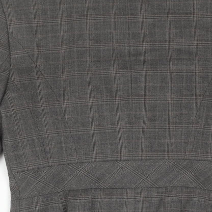 NEXT Womens Grey Check Polyester Jacket Suit Jacket Size 10