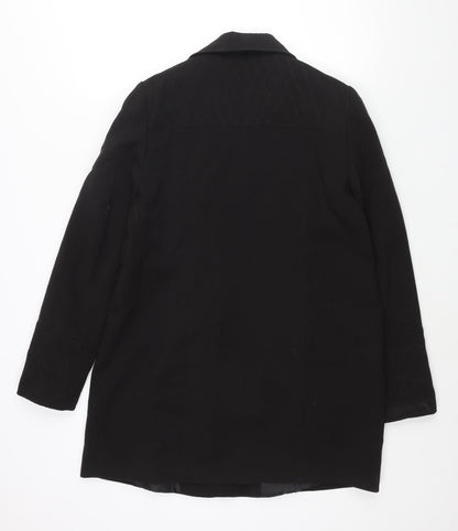 Dororthy Perkins Womens Black Overcoat Coat Size 12 Zip