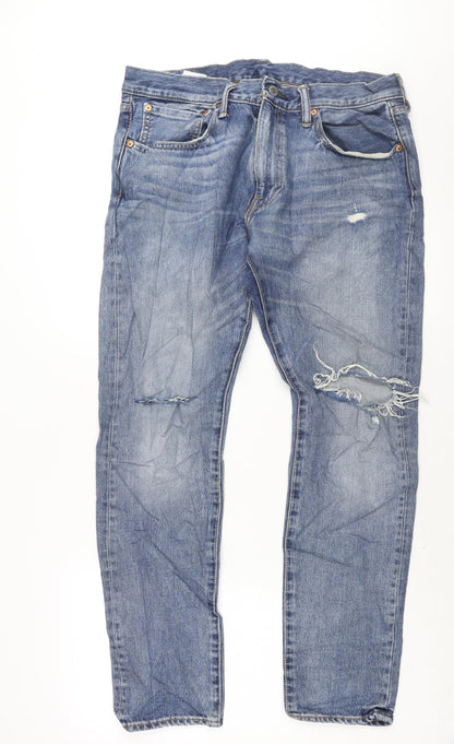 Levi's Mens Blue Cotton Straight Jeans Size 34 in L32 in Regular Zip
