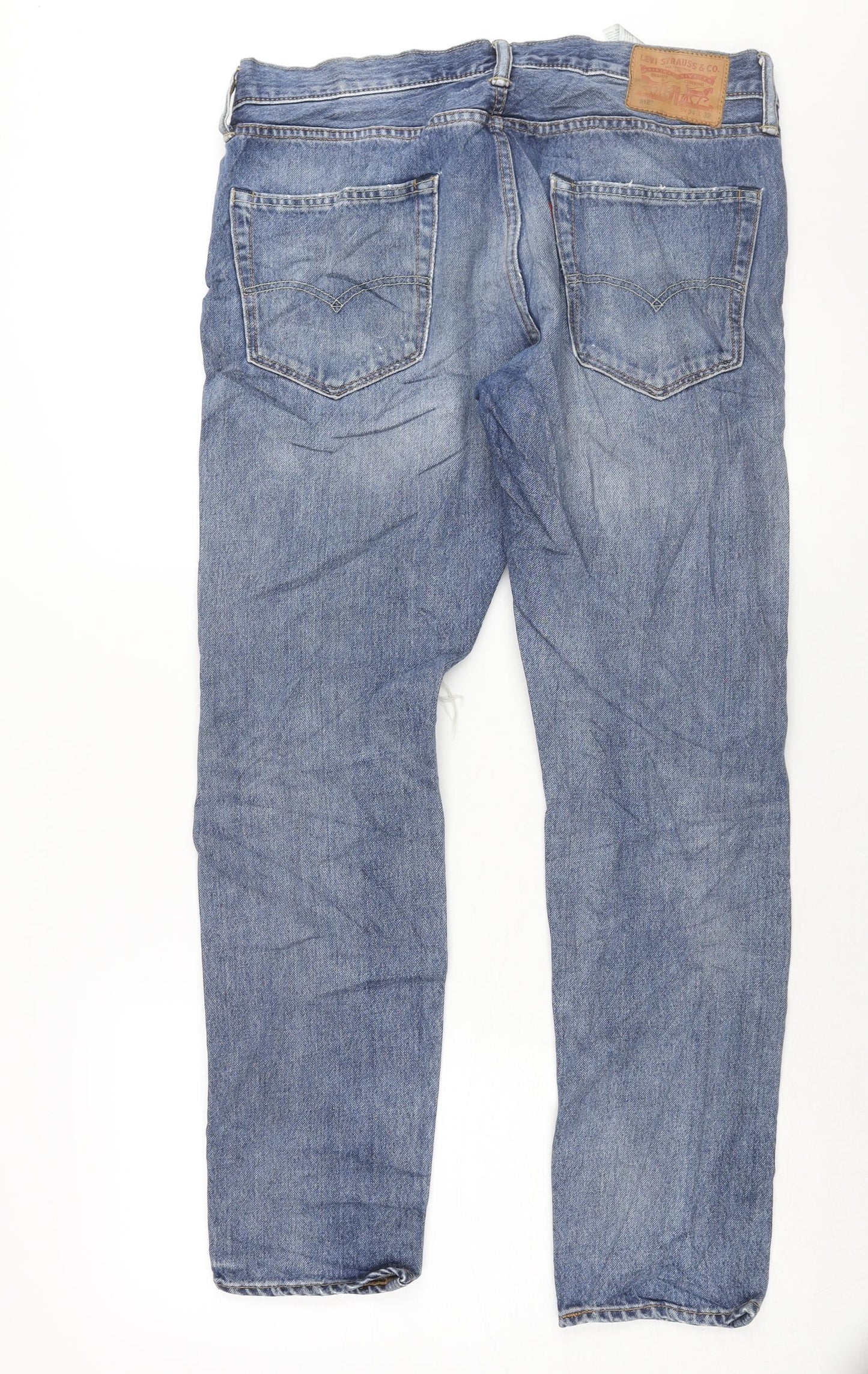 Levi's Mens Blue Cotton Straight Jeans Size 34 in L32 in Regular Zip