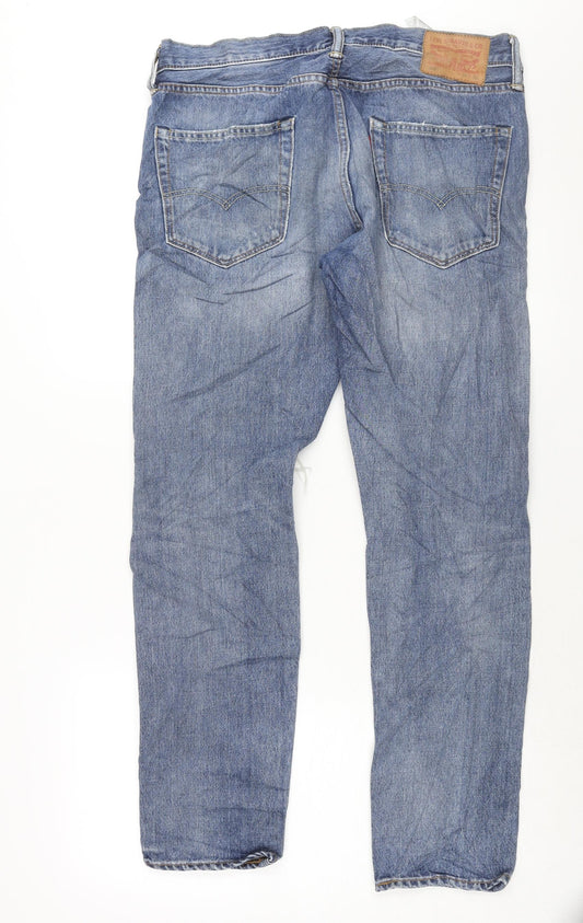 Levi's Mens Blue Cotton Straight Jeans Size 34 in L32 in Regular Zip