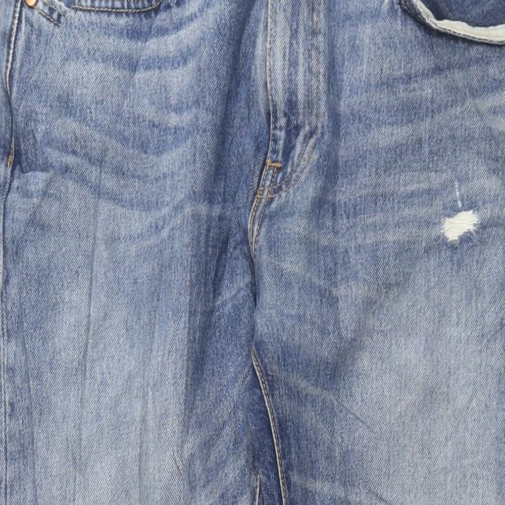 Levi's Mens Blue Cotton Straight Jeans Size 34 in L32 in Regular Zip