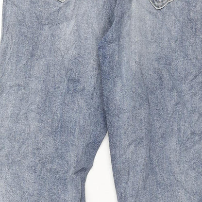 George Mens Blue Cotton Straight Jeans Size 32 in L32 in Regular Zip