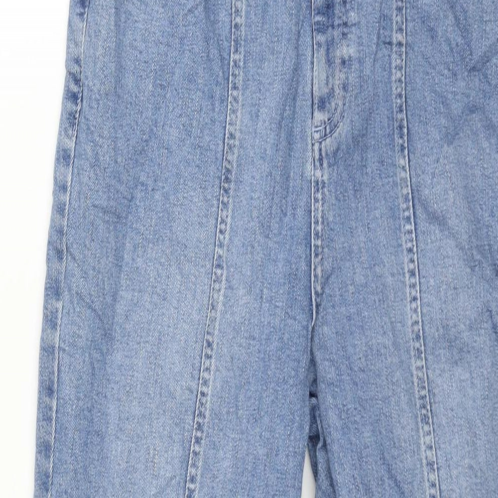 ASOS Womens Blue Cotton Tapered Jeans Size 30 in L30 in Regular Zip - Front Seam Detail