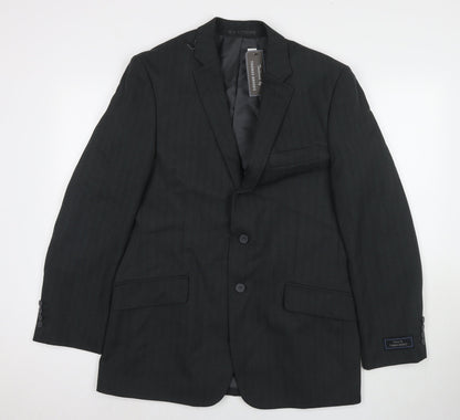 Thomas Brooks Mens Grey Polyester Jacket Suit Jacket Size 40 Regular