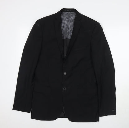 Mens UK Size 38 Red Herring Regular Black Suit Jacket