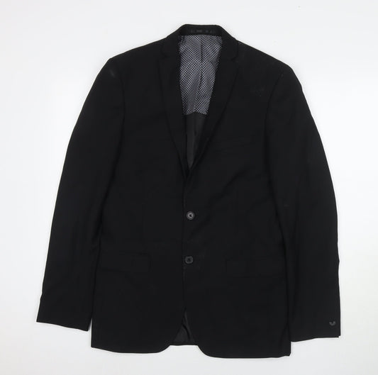 Mens UK Size 38 Red Herring Regular Black Suit Jacket