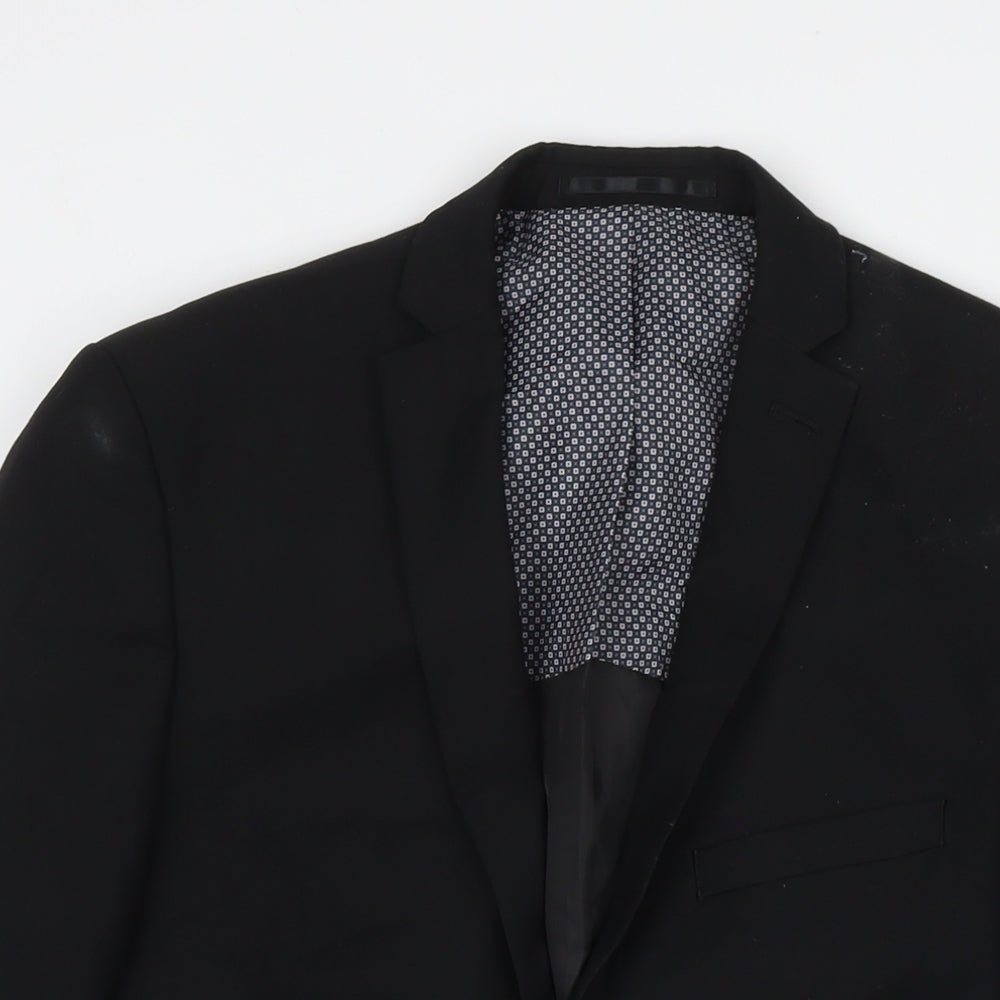 Mens UK Size 38 Red Herring Regular Black Suit Jacket