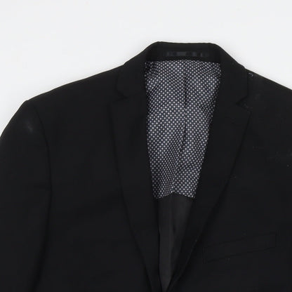 Mens UK Size 38 Red Herring Regular Black Suit Jacket