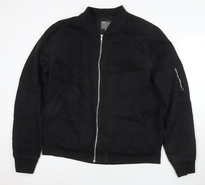 ASOS Mens Black Bomber Jacket Jacket Size 3XL Zip